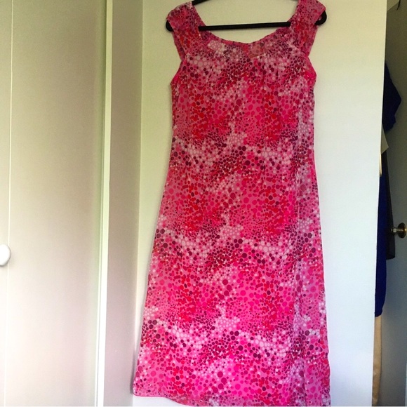 Vintage 90s pink bubble chiffon dress Size M. - Picture 1 of 4